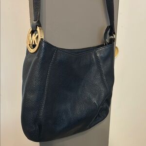 Michael Kors Navy Leather Shoulder Bag